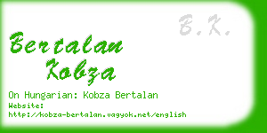 bertalan kobza business card